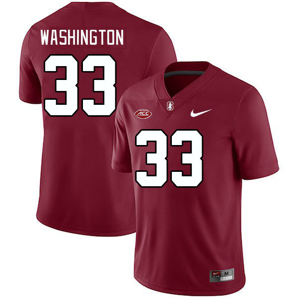 Men #33 Kenaj Washington Stanford Cardinal 2024 ACC Conference College Football Jerseys Stitched-Car